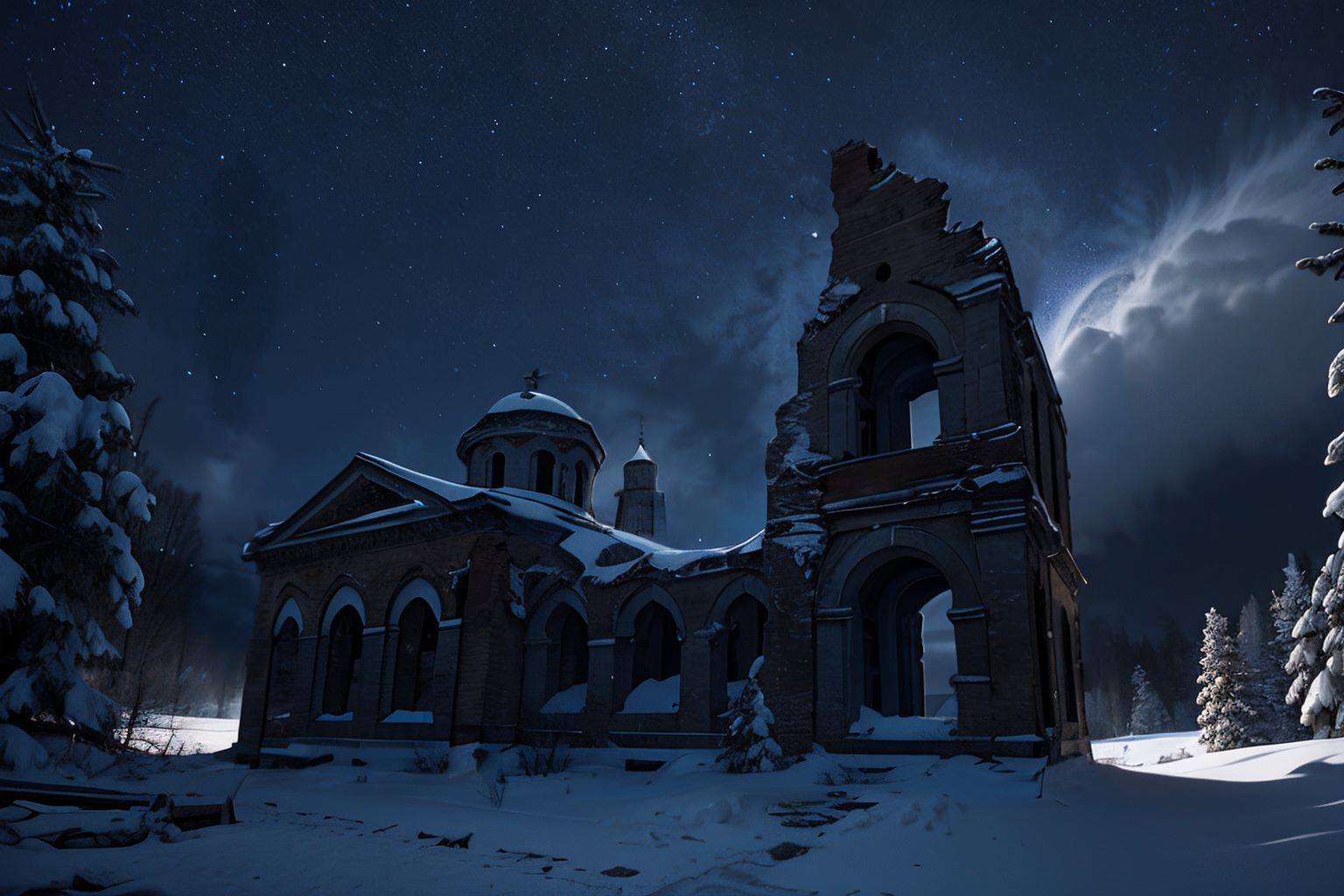 23078-2714476930-masterpiece, best quality, absurdres_snow, winter, blizzard, snowed in, drifts, pine forest, night, (abandoned_1.4).png